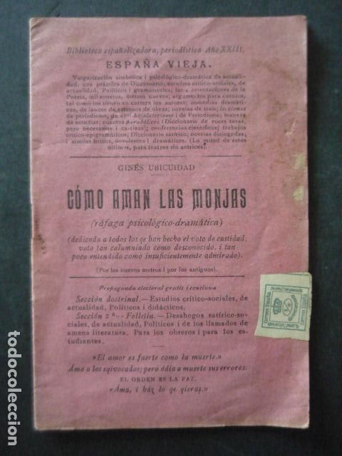 Cat&aacute;logos de M&uacute;sica: ESPA&Ntilde;A VIEJA COMO AMAN LAS MONJAS CANCIONERO 1915 TIP. HIJAS DE J. COLOMAR MALLORCA