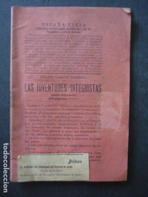 Cat&aacute;logos de M&uacute;sica: ESPA&Ntilde;A VIEJA LAS JUVENTUDES INTEGRISTAS CANCIONERO 1914 TIP. HIJAS DE J. COLOMAR MALLORCA