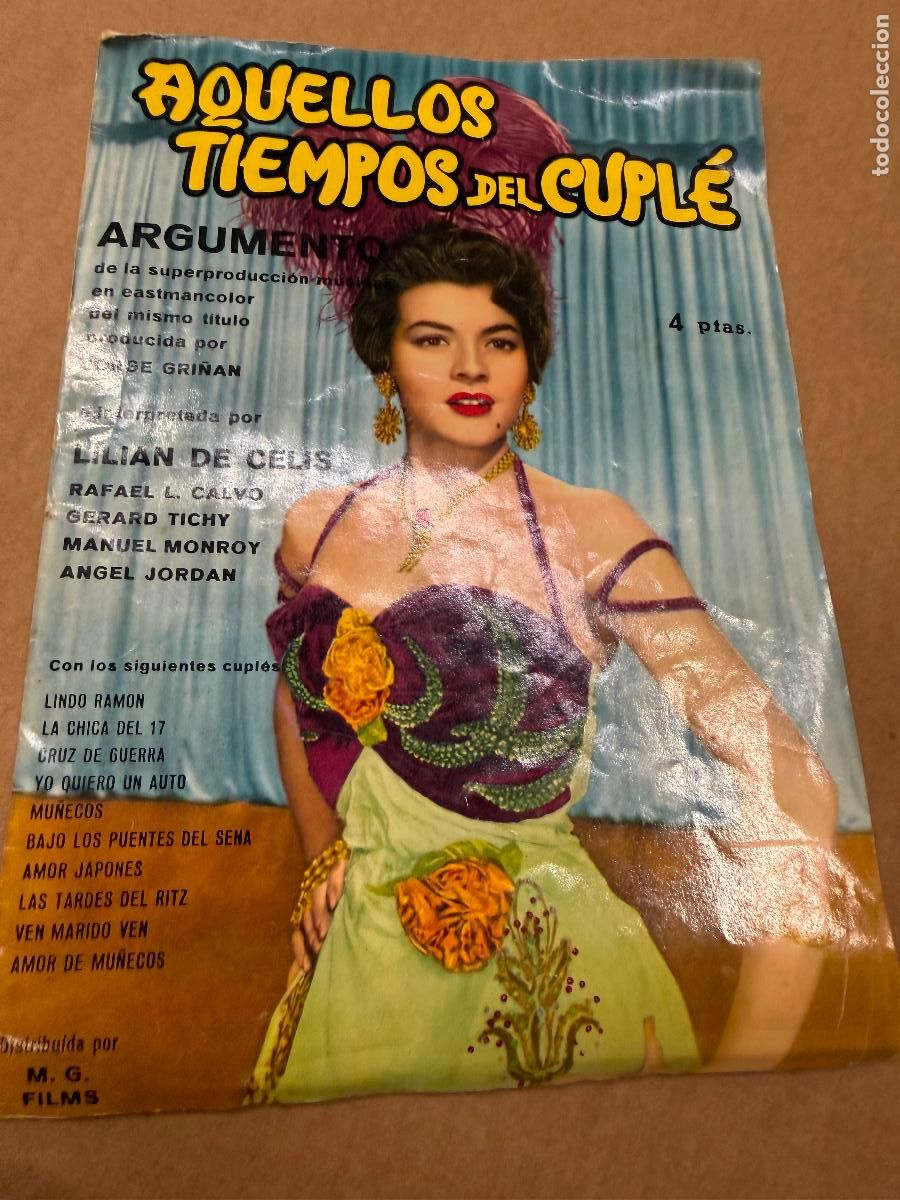 Cat&aacute;logos de M&uacute;sica: Cancionero . Aquellos tiempos del cuple. Lilian de Celis.