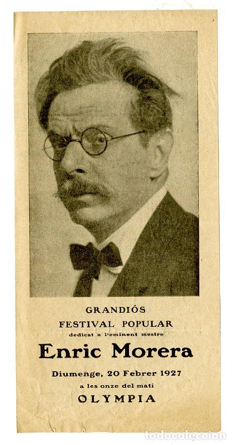 Cataloghi di Musica: Programa de M&uacute;sica / Enric Morera 1927 - Olympia