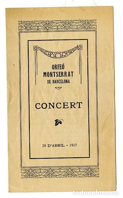 Cataloghi di Musica: Programa de M&uacute;sica / Apeles Mestres / Jacinto Verdaguer 1917 - Orfe&oacute; Montserrat de Barcelona