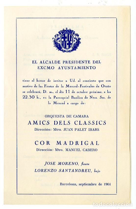 Cataloghi di Musica: Programa de M&uacute;sica / Mtro Juan Palet Ibars, Manuel Cabrero 1964 - Ntra Sra de la Merced