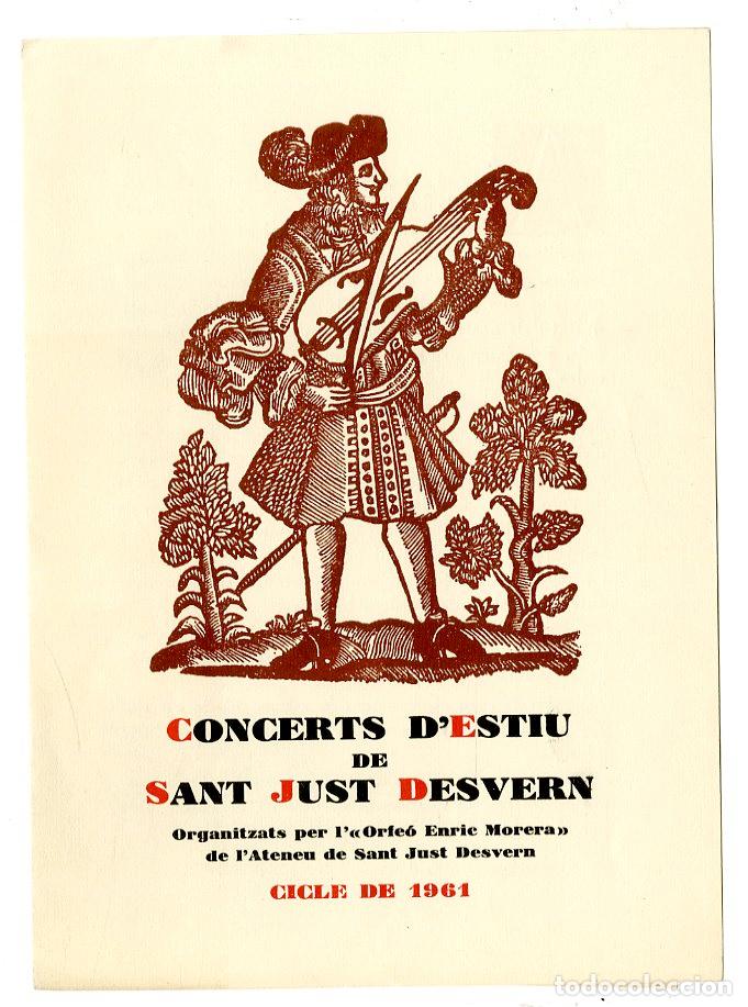 Cataloghi di Musica: Programa de M&uacute;sica / Concert d'Estiu Sant Hust Desvern 1961 - Sant Just Desvern