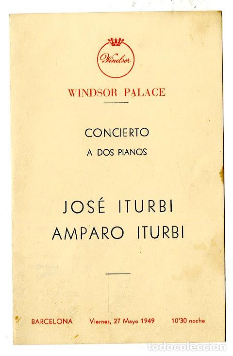 Cataloghi di Musica: Programa de M&uacute;sica / Jos&eacute; Iturbi / Amparo Iturbi 1949 - Windsor Palace