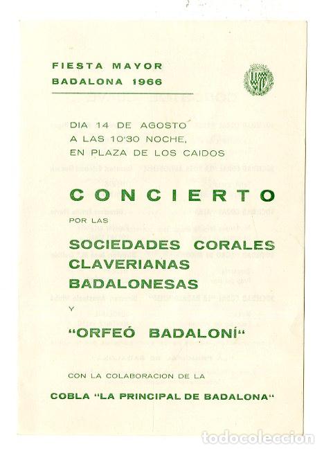 Cataloghi di Musica: Programa de M&uacute;sica / Corales Claverianas Badalonesas 1966 - Orfe&oacute; Badalon&iacute;