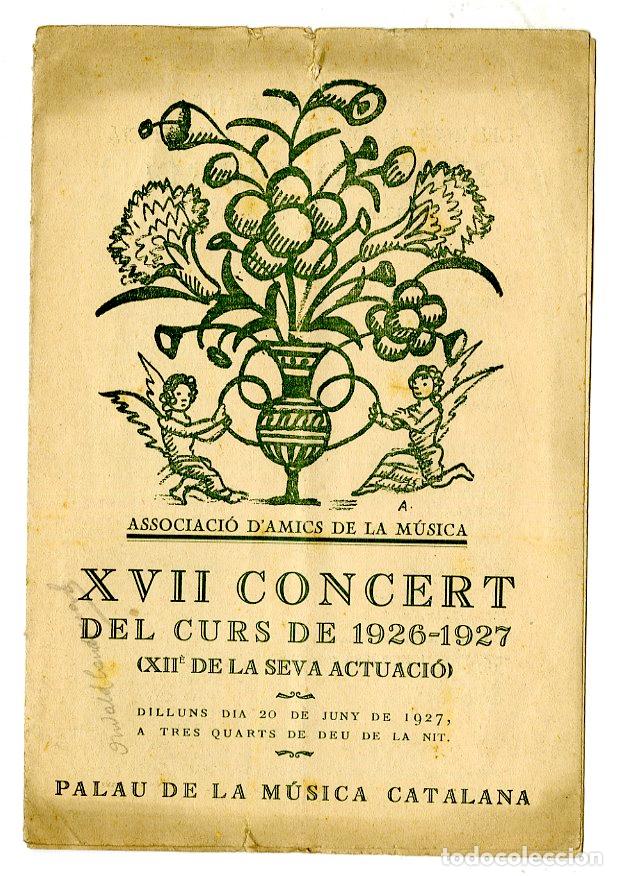 Cataloghi di Musica: Programa de M&uacute;sica / XVII Concert 1926/27 Concepcio Callao, Ricard Vives - Palau de la M&uacute;sica Catala