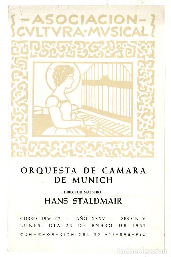 Cataloghi di Musica: Programa de M&uacute;sica / Hans Staldmair 1966 / 67 Camara de Munich - Palau de la M&uacute;sica Catalana