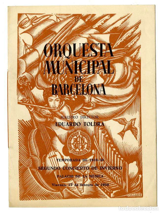 Cataloghi di Musica: Programa de M&uacute;sica / Orqueta Municipal de Barcelona Eduardo Toldr&aacute; 1949/50 - Palau de la M&uacute;sica Cata