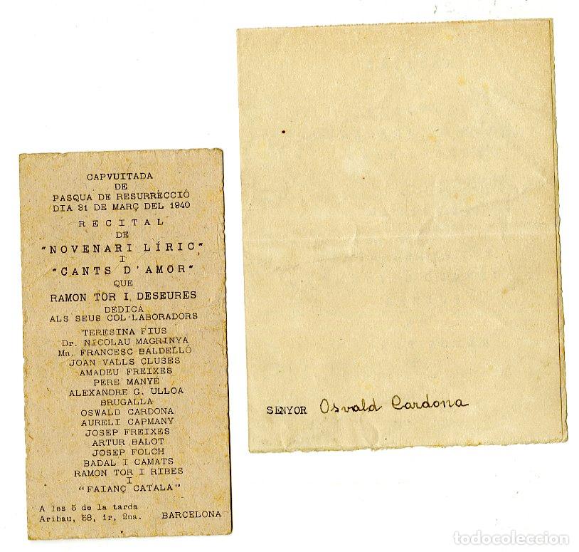 Cataloghi di Musica: Programa de M&uacute;sica / Ram&oacute;n Tor, Faian&ccedil; Catal&agrave;, Teresa Fius 1940 - Psqua de Resurrecci&oacute;