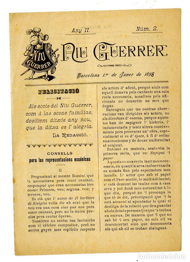 Cataloghi di Musica: Programa de M&uacute;sica / Niu Guerrer 1898 Any II N.2 - Niu Guerrer