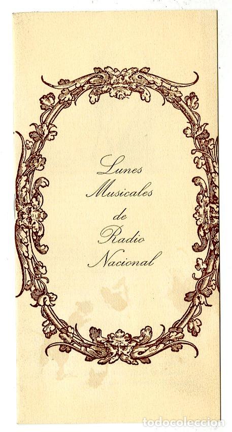 Cataloghi di Musica: Programa de M&uacute;sica / Lunes Musicales Radio Nacional 1974 - Radio Nacaional