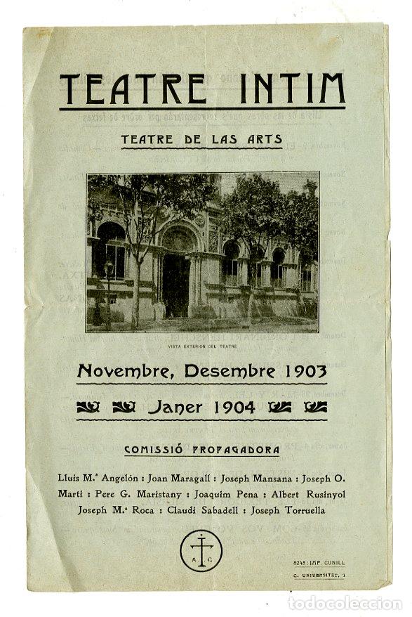 Cataloghi di Musica: Programa de M&uacute;sica / Joan Maragall, Albert Rusinyol, Torruella 1903 - Teatre Intim