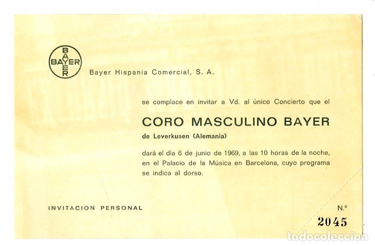 Cat&aacute;logos de M&uacute;sica: Programa de M&uacute;sica / Coro Masculino Bayer de Leverkusen 1969 - Bayer