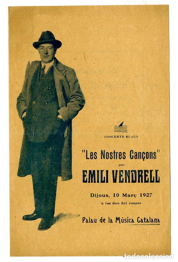 Cat&aacute;logos de M&uacute;sica: Programa de M&uacute;sica / Les Nostres Can&ccedil;ons - Emili Vendrell 1927 - Palau de la M&uacute;sica Catalana