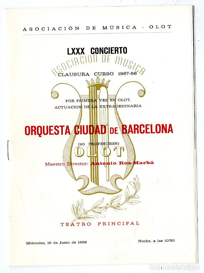 Cat&aacute;logos de M&uacute;sica: Programa de M&uacute;sica / Antonio Ros Marb&aacute; / Orquesta Barcelona 1967/68 - Asociaci&oacute;n de M&uacute;sica Olot