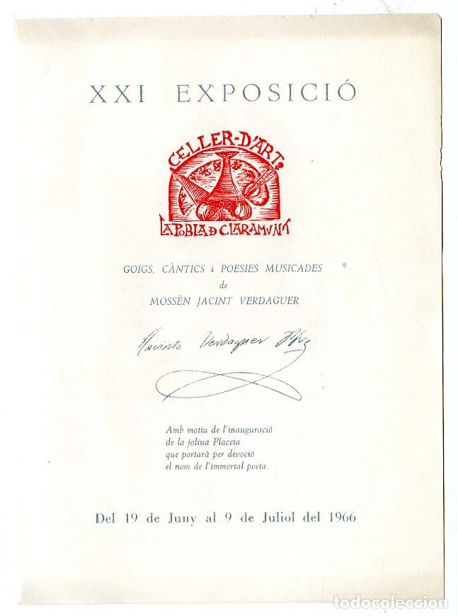 Cat&aacute;logos de M&uacute;sica: Programa de M&uacute;sica / Poesies Musicades de Moss&eacute;n Jacint Verdaguer 1966 - La Pobla de Claramunt