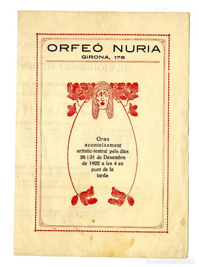 Cat&aacute;logos de M&uacute;sica: Programa de M&uacute;sica / Ram&oacute;n Pamies, Climent Lozono 1922 - Orfe&oacute; Nuria
