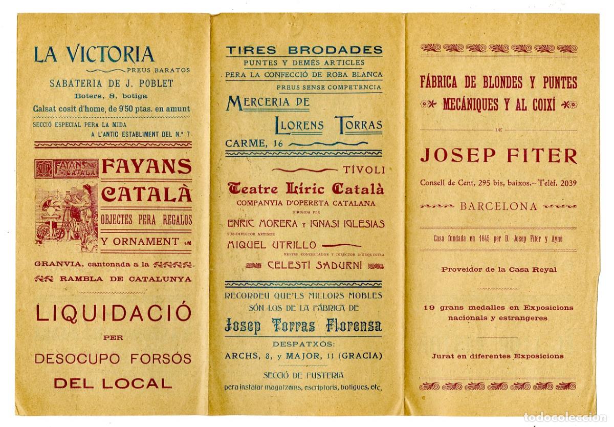 Cat&aacute;logos de M&uacute;sica: Programa de M&uacute;sica / Ignasi Iglesias, Enric Morera 1901 - Teatre T&iacute;vilo
