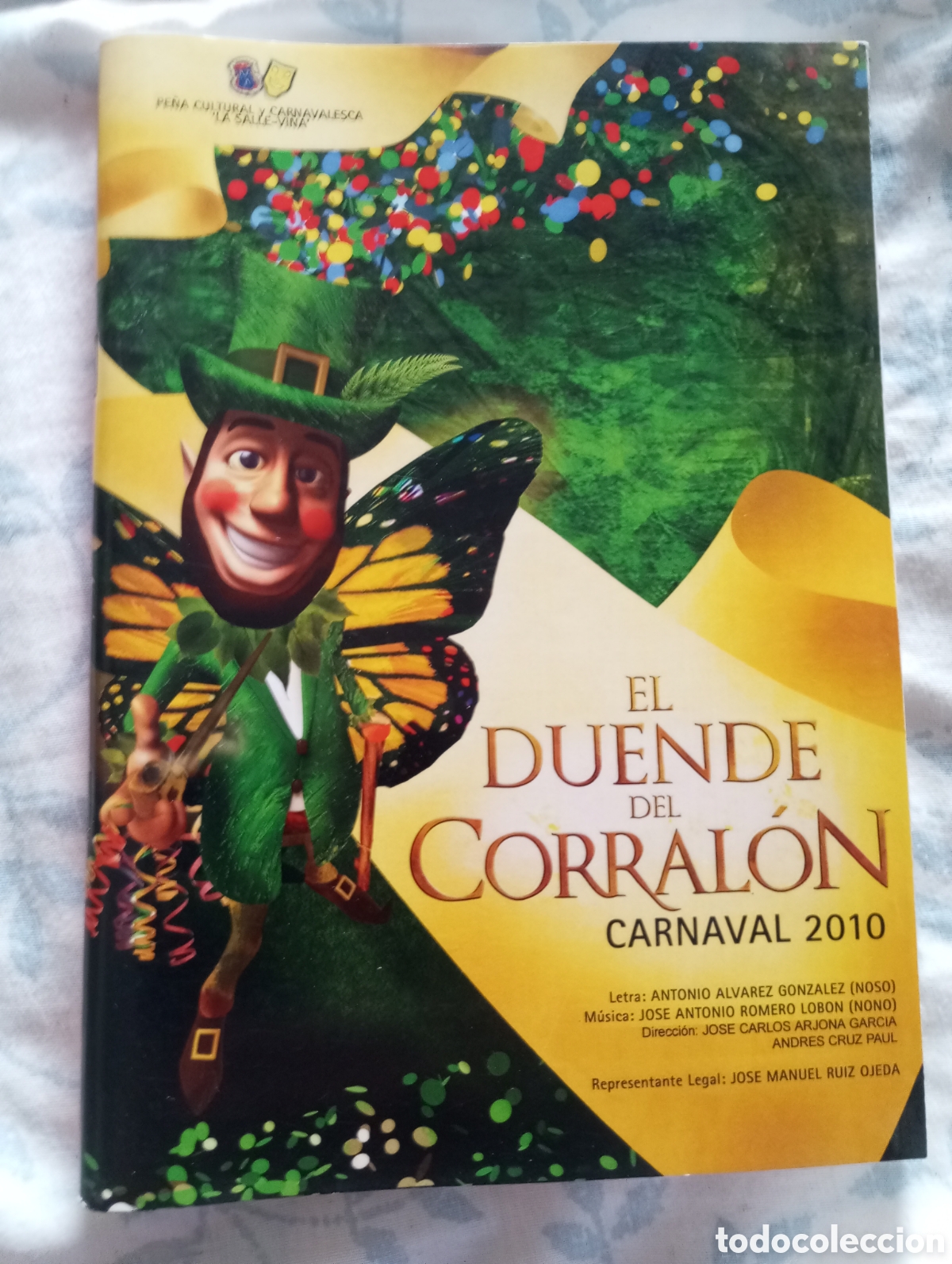 Cat&aacute;logos de M&uacute;sica: Carnaval de C&aacute;diz libreto coro el duende del corralon a&ntilde;o 2010