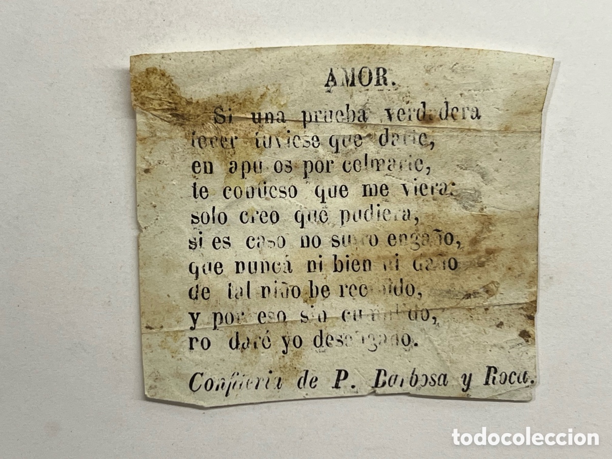 Cat&aacute;logos de m&uacute;sica: AMOR. Coplilla Musical. Publicidad Confiter&iacute;a de P. Barbosa y Roca,Valencia (fin Siglo XIX)