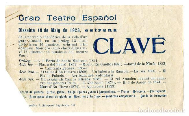 Cat&aacute;logos de m&uacute;sica: Programa de M&uacute;sica / Gran Teatro Espa&ntilde;ol, estrena Clav&eacute; 1923 - Gran Teatro Espa&ntilde;ol