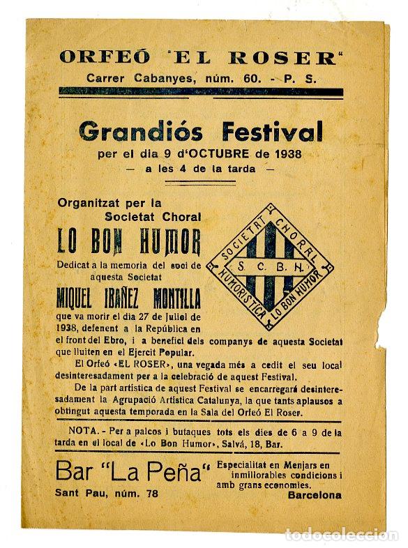 Cat&aacute;logos de m&uacute;sica: Programa de M&uacute;sica / Lo Bon Humor Miguel Iba&ntilde;ez Montilla Front del Ebro - Guerra Civil