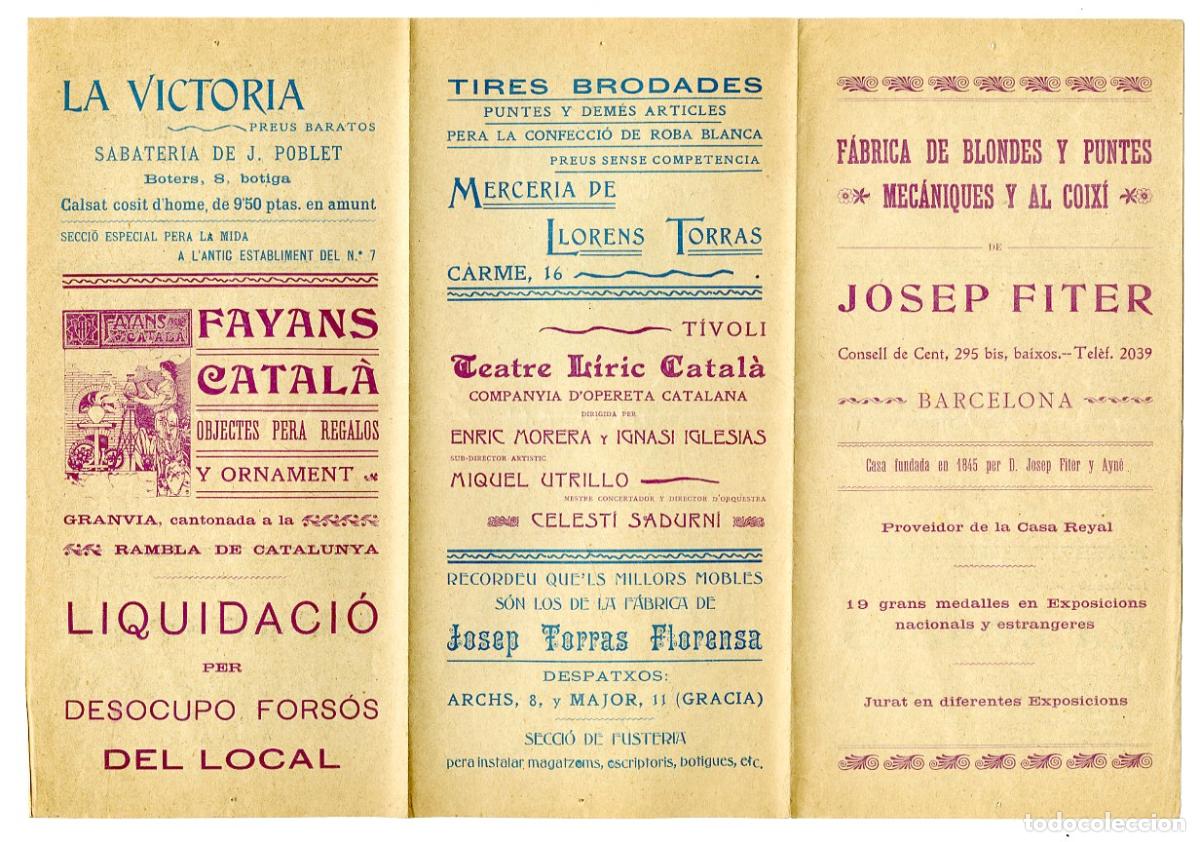Cat&aacute;logos de m&uacute;sica: Programa de M&uacute;sica / 1901 c Capdevila, m&uacute;sica Enric Morera - Teatre T&iacute;voli