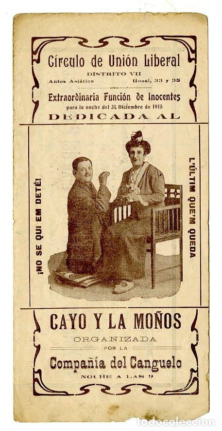 Cat&aacute;logos de m&uacute;sica: Programa de M&uacute;sica / Funci&oacute;n de Cayo y la Mo&ntilde;os 1915 - Baile de Sociedad