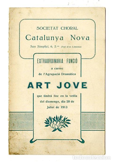 Cat&aacute;logos de m&uacute;sica: Programa de M&uacute;sica / Art Jove 1913 Carles Santigosa, Joseph Maria Pous - Societat Choral