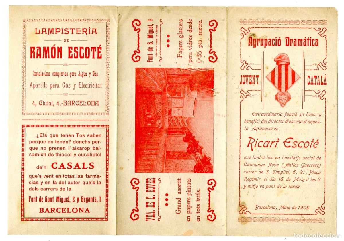 Cat&aacute;logos de m&uacute;sica: Programa de M&uacute;sica / Ricart Escot&eacute;1909, Jovent Catal&agrave; - Joventut Catal&aacute;