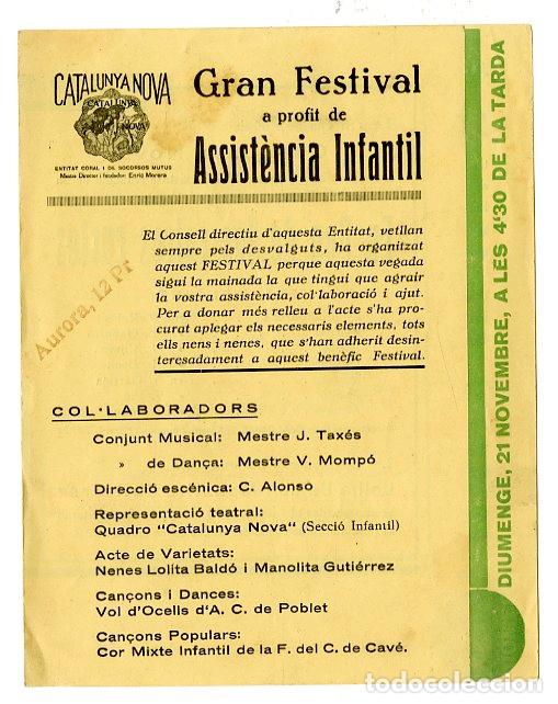 Cat&aacute;logos de m&uacute;sica: Programa de M&uacute;sica / Ajut Infantil Guerra Civil , Assistencia Infantil - Catalunya Nova