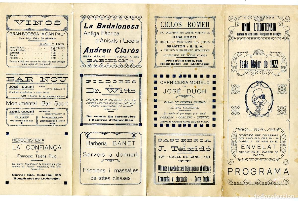 Cat&aacute;logos de m&uacute;sica: Programa de M&uacute;sica / Joan Dom&eacute;nech, Maria Oliva 1922 - Uni&oacute; L'Hortensia
