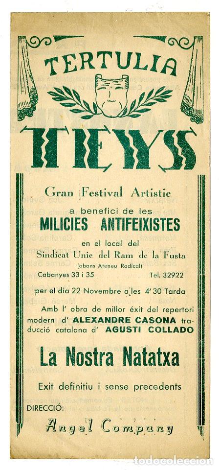Cat&aacute;logos de m&uacute;sica: Programa de M&uacute;sica / Benefici Milicies Antifexistes - Guerra Civil