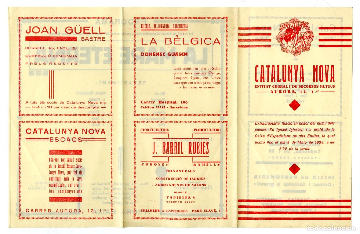 Cat&aacute;logos de m&uacute;sica: Programa de M&uacute;sica / Catalunya Nova Mar&ccedil; 1936, Ignasi Iglesias - Catalunya Nova