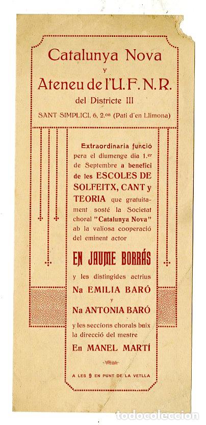 Cat&aacute;logos de m&uacute;sica: Programa de M&uacute;sica / Emilia Bar&oacute; / Antonia Bar&oacute;, Catalunya Nova - Catalunya Nova