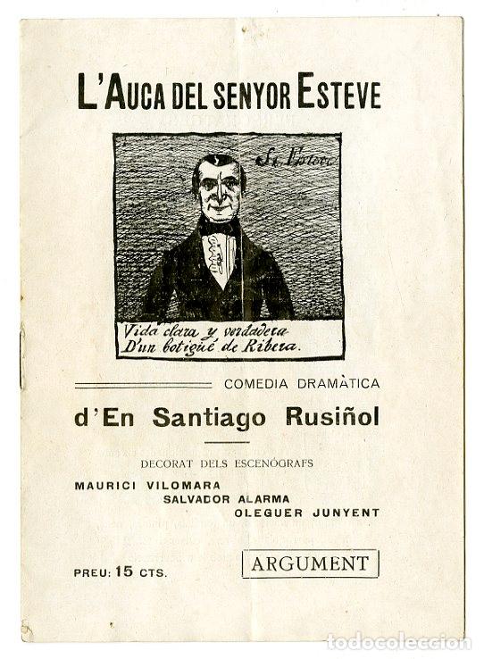 Cat&aacute;logos de m&uacute;sica: Programa de M&uacute;sica / L'Auca del Senyor Esteve Santiago Rusi&ntilde;ol - Santiago Rusi&ntilde;ol