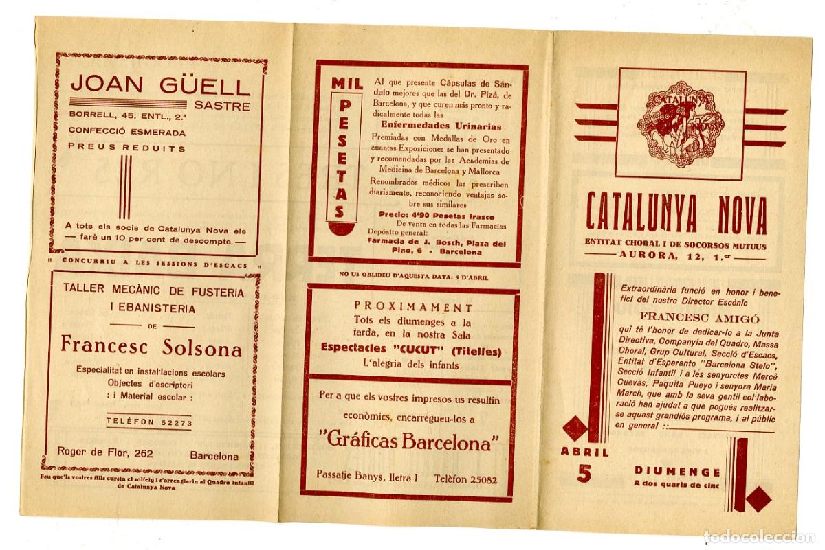 Cat&aacute;logos de m&uacute;sica: Programa de M&uacute;sica / Francesc Amig&oacute; Apeles Mestres, Catalunya Nova - Catalunya Nova