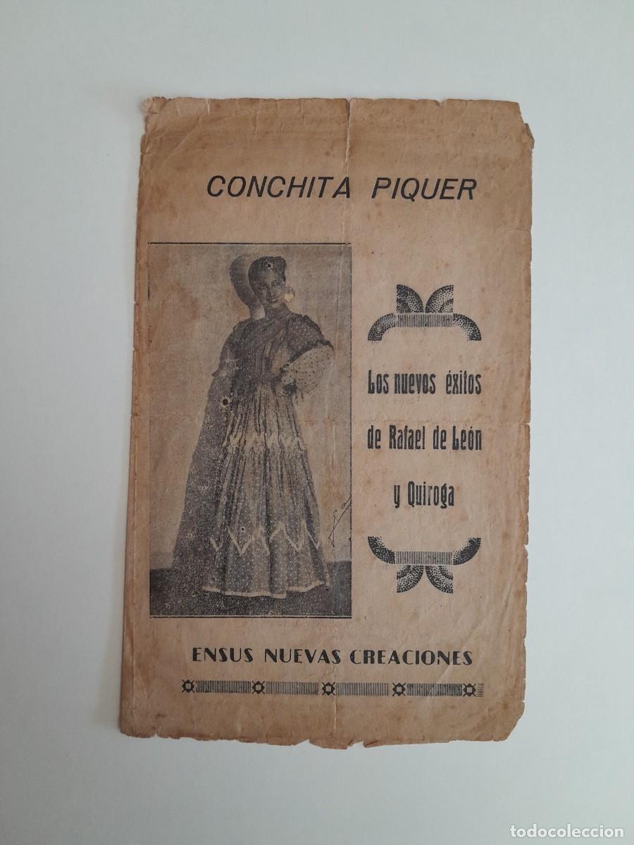 Cat&aacute;logos de m&uacute;sica: CONCHITA PIQUER. LOS NUEVOS &Eacute;XITOS DE RAFAEL DE LE&Oacute;N Y QUIROGA (c.1930)