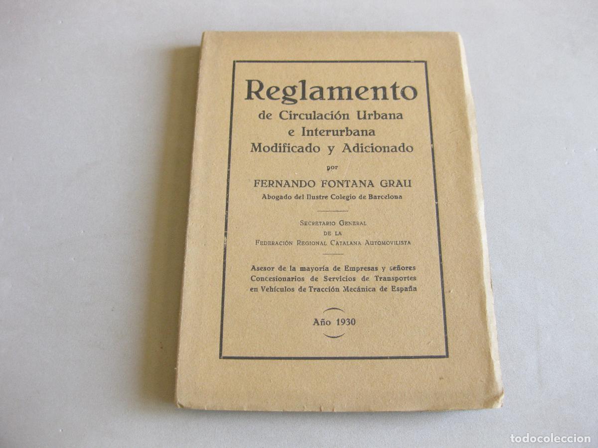 Cat&aacute;logos de m&uacute;sica: REGLAMENTO DE LA CIRCULACI&Oacute;N URBANA E INTERURBANA. FEDERACI&Oacute;N REGIONAL CATALANA AUTOMOVILISTA. 1930