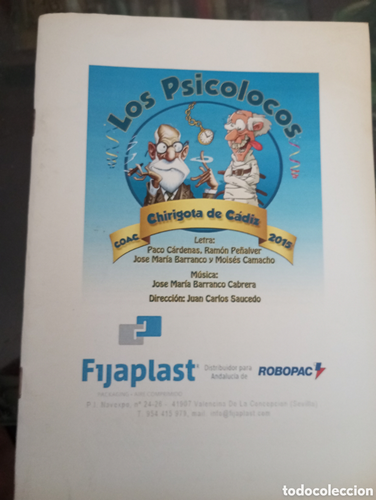 Cat&aacute;logos de m&uacute;sica: Carnaval de C&aacute;diz libreto chirigota los psicolocos 2015