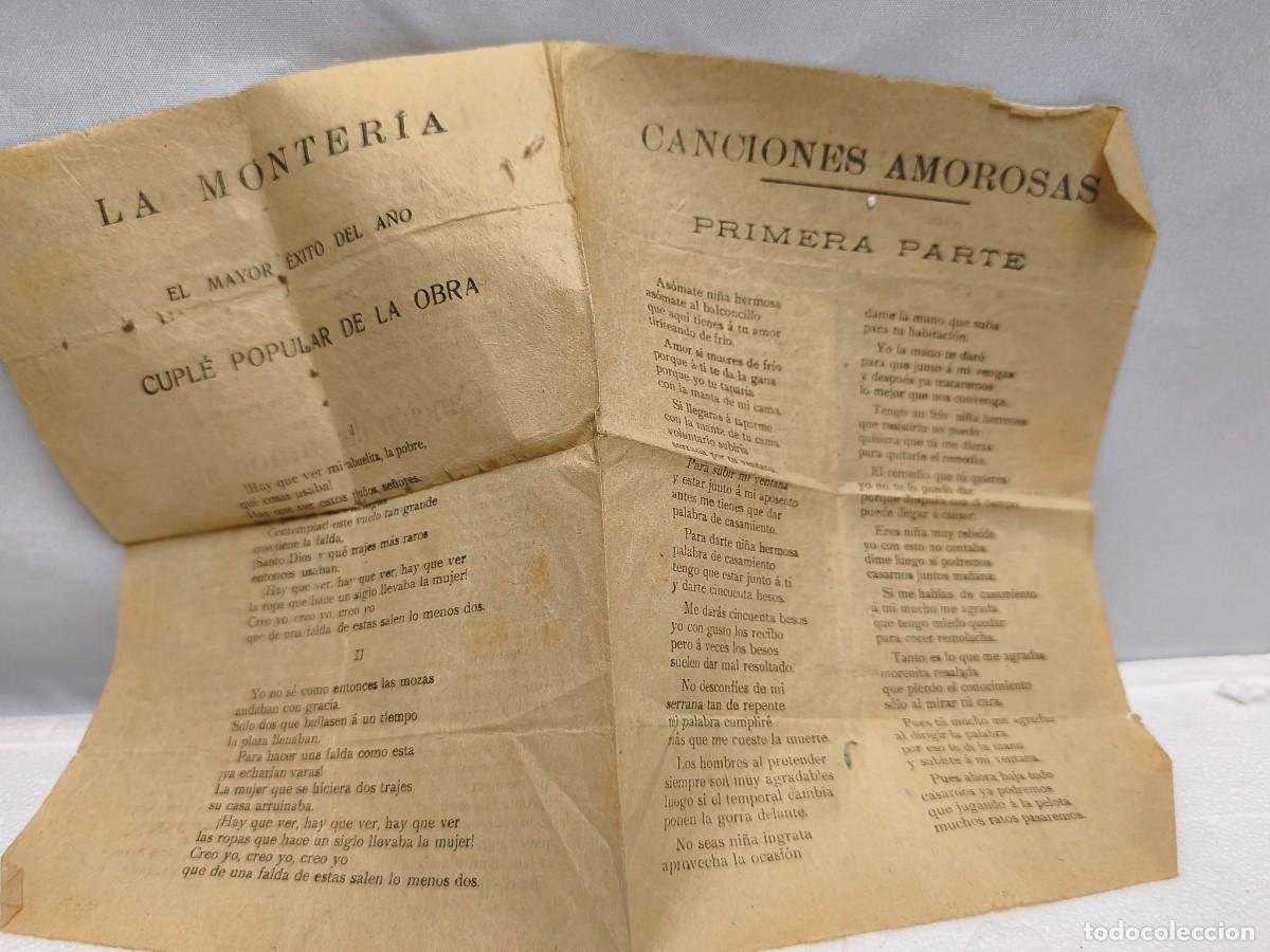 Catalogues de Musique: CANCIONES AMOROSAS. LA COPA DEL OLVIDO. CANCI&Oacute;N DEL AMOR M&Iacute;O. LA MONTER&Iacute;A. CUPL&Eacute;.