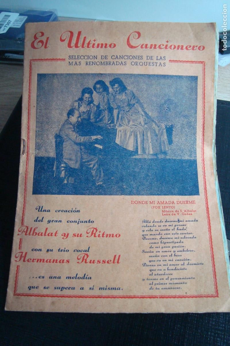 Cat&aacute;logos de m&uacute;sica: ANTIGUO CANCIONERO ALBALAT Y SU RITMO - TRIO VOCAL HERMANAS RUSSELL. BARCELONA