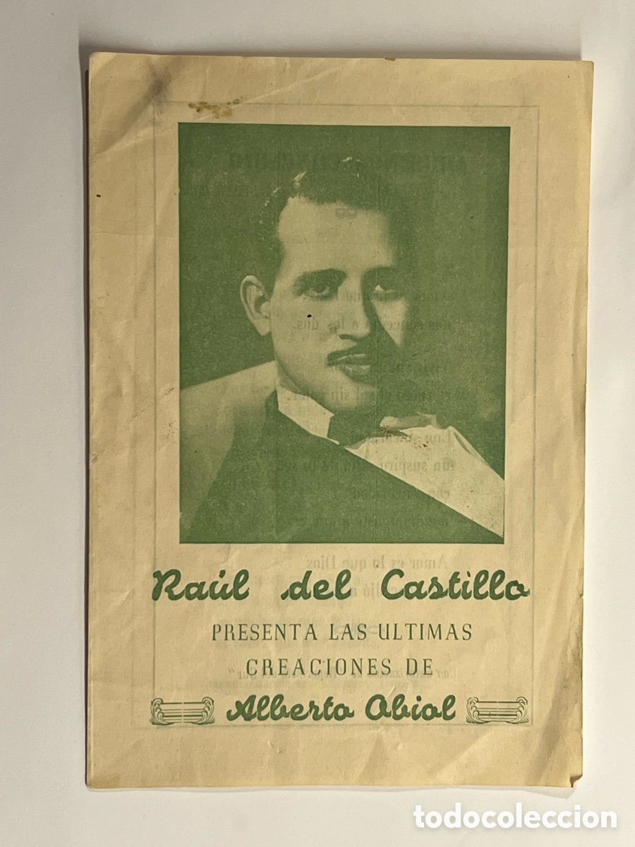 Cat&aacute;logos de m&uacute;sica: Ra&uacute;l del Castillo. Presenta las &uacute;ltimas canciones de Alberto Obiol.. Programa Musical