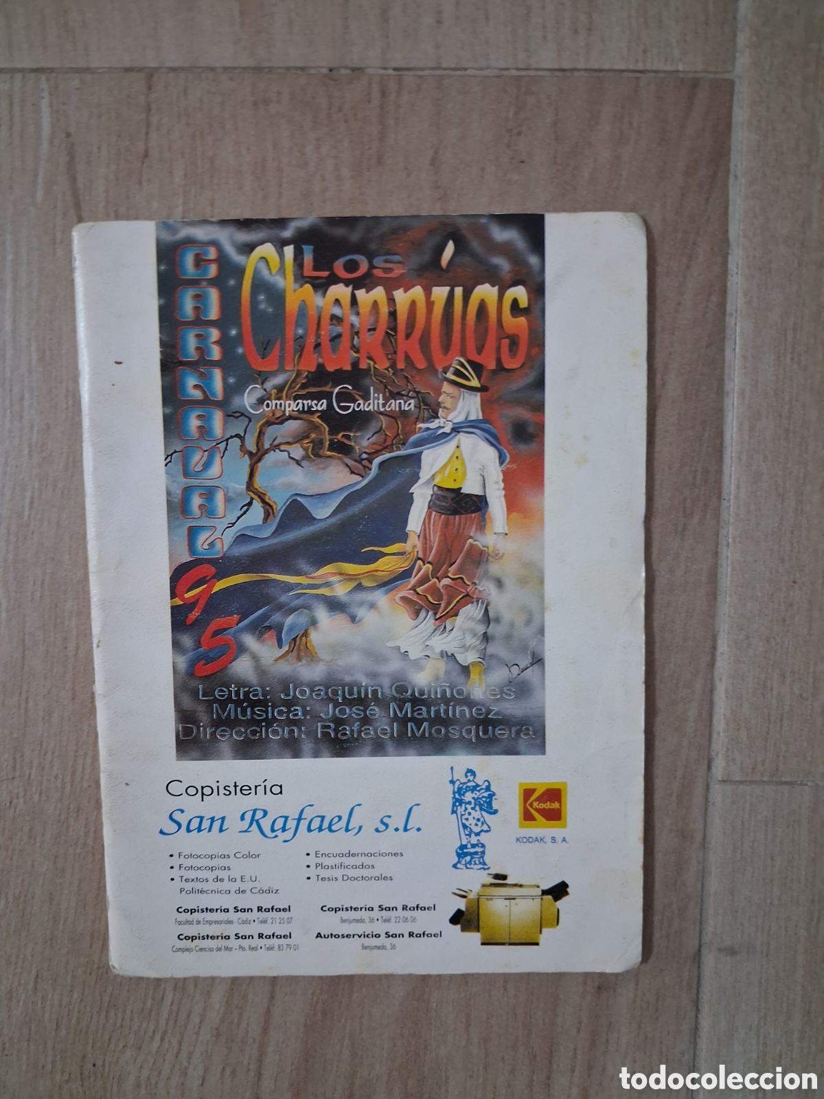 Cat&aacute;logos de m&uacute;sica: LIBRETO CARNAVAL CADIZ - COMPARSA LOS CHARRUAS
