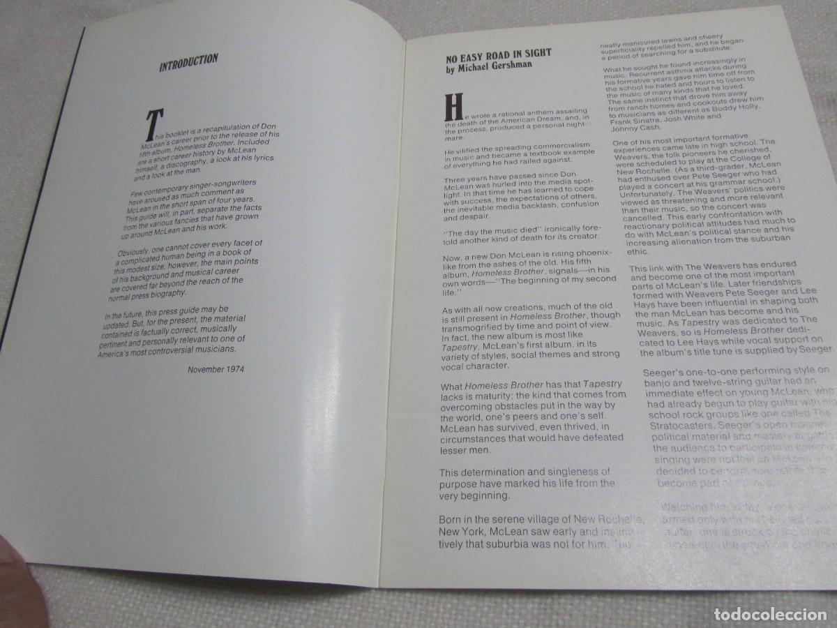 Cat&aacute;logos de m&uacute;sica: DON McLEAN, PRESS GUIDE - Foto 3