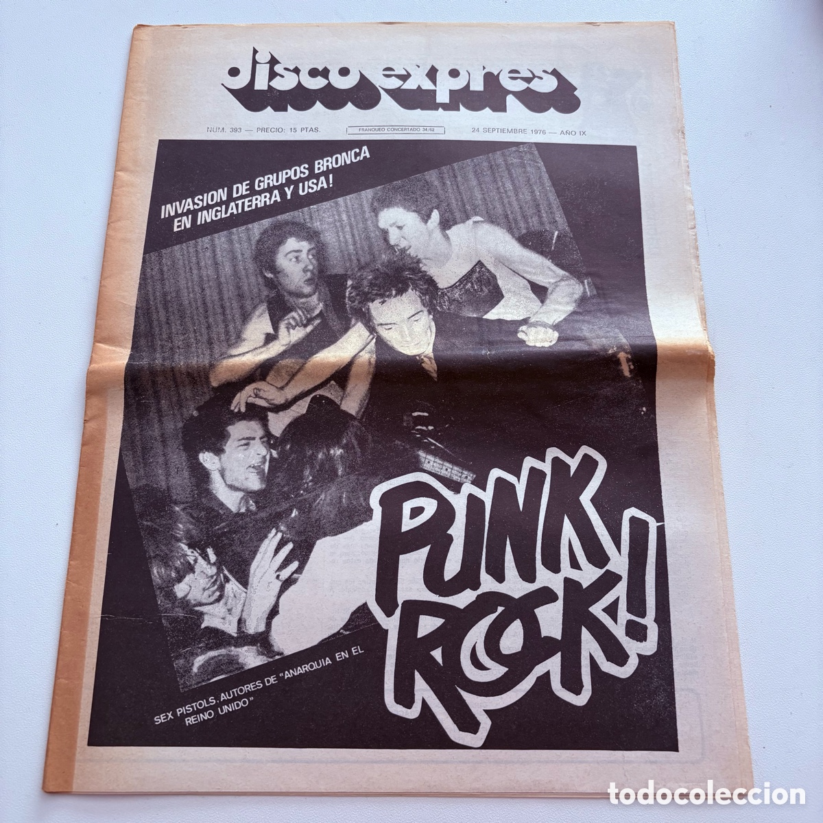 Cat&aacute;logos de m&uacute;sica: REVISTA PERIODICO DISCO EXPRES N&ordm; 393 punk rock sex pistols