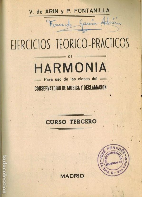 Musikkataloge: EJERCICIOS TE&Oacute;RICO-PR&Aacute;CTICOS DE HARMON&Iacute;A (Cursos tercero y cuarto)