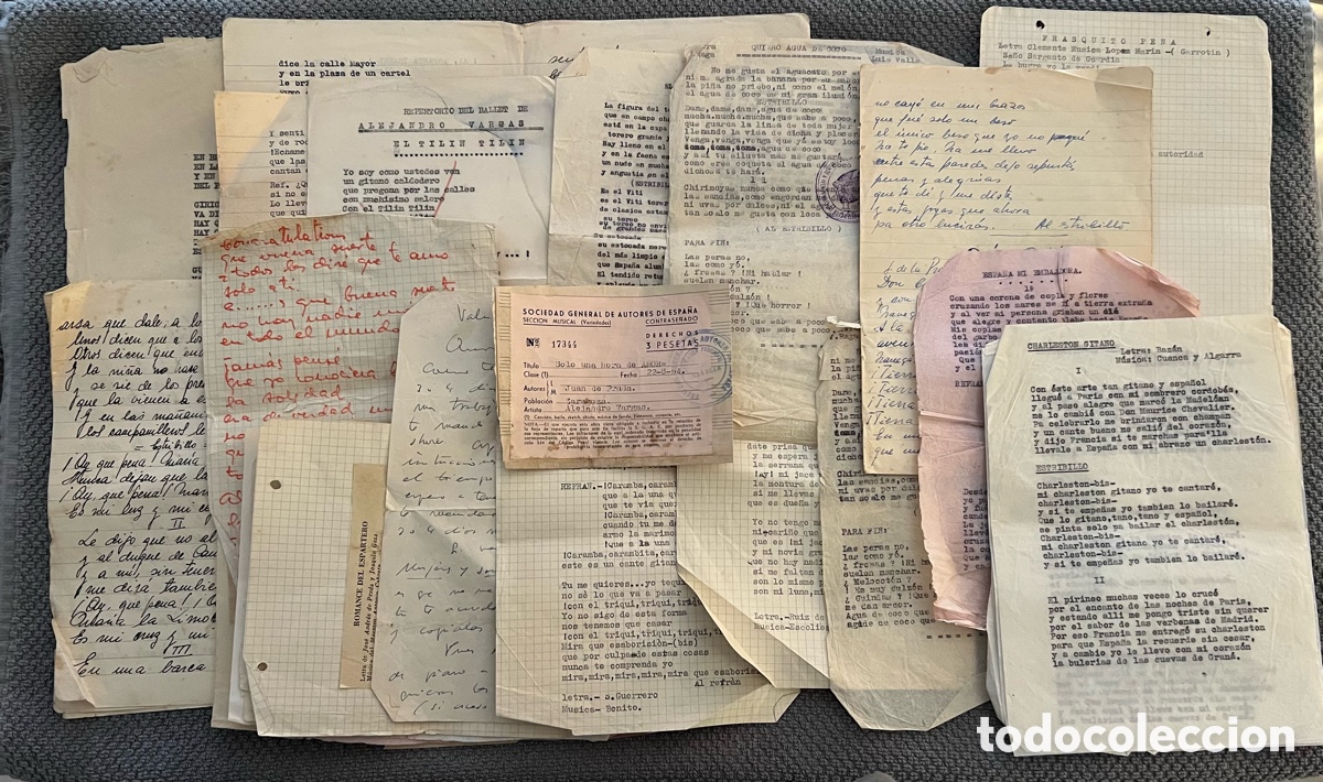 Cat&aacute;logos de m&uacute;sica: ALEJANDRO VARGAS (40) hojillas musicales de su repertorio y Ballet. Algunas manuscritas..(h.1960?)