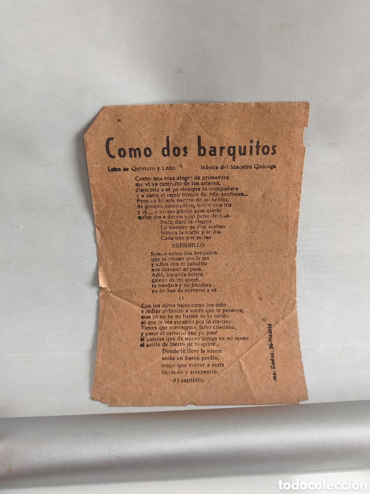 Cat&aacute;logos de m&uacute;sica: COMO DOS BARQUITOS & LOS MIMBRALES.