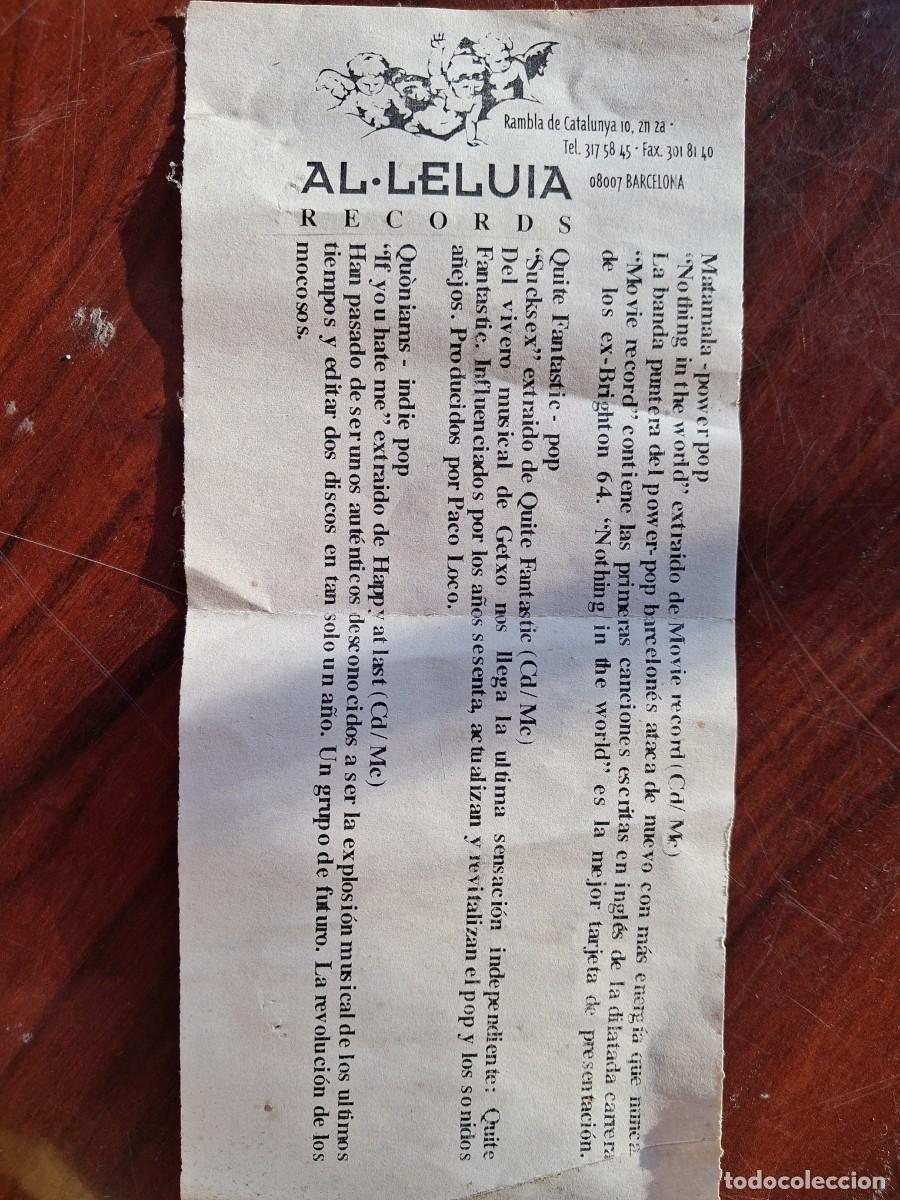 Cat&aacute;logos de m&uacute;sica: A. Leluia Records - Flyer promo - Matamala, Quoniams, Quite Fantastic, Javier Sun, Negativos 1995